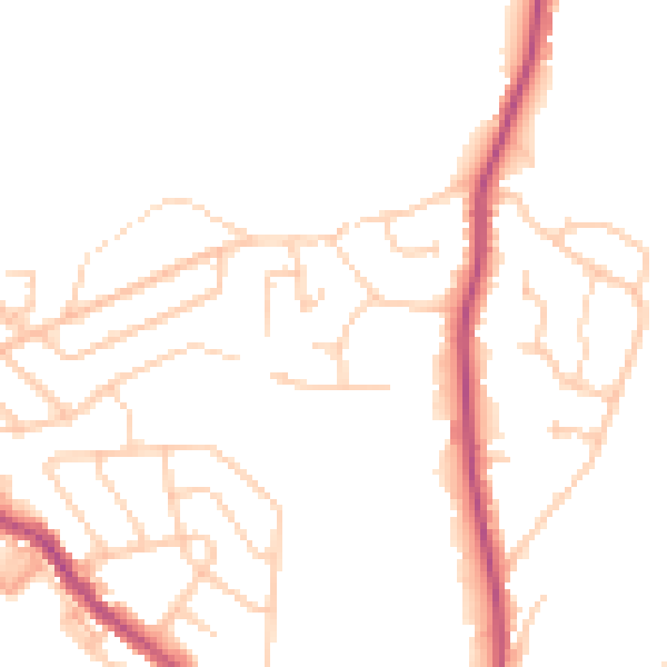 Daytime road noise heatmap for BL7 9AR