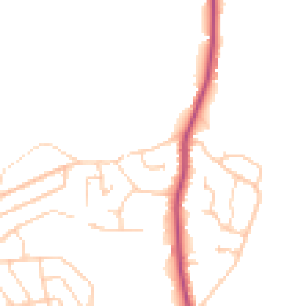 Daytime road noise heatmap for BL7 9AZ
