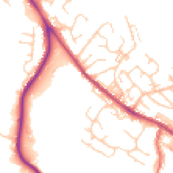 Daytime road noise heatmap for BL7 9BB