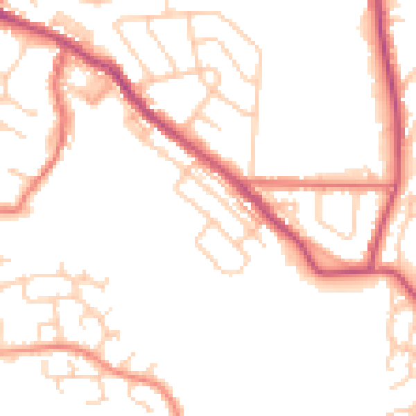 Daytime road noise heatmap for BL7 9BN