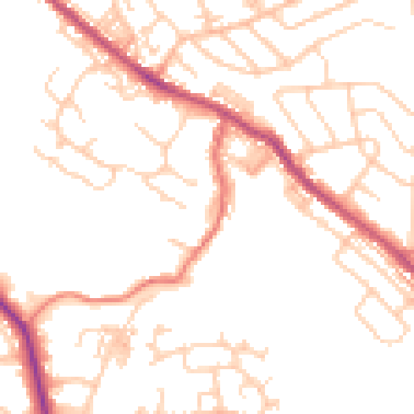 Daytime road noise heatmap for BL7 9DD
