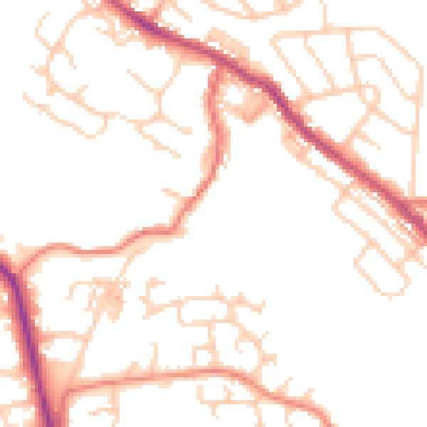 Daytime road noise heatmap for BL7 9DG