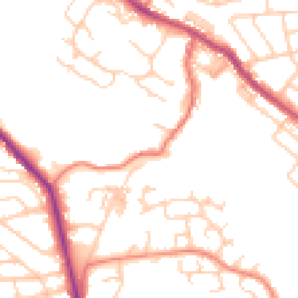 Daytime road noise heatmap for BL7 9DU