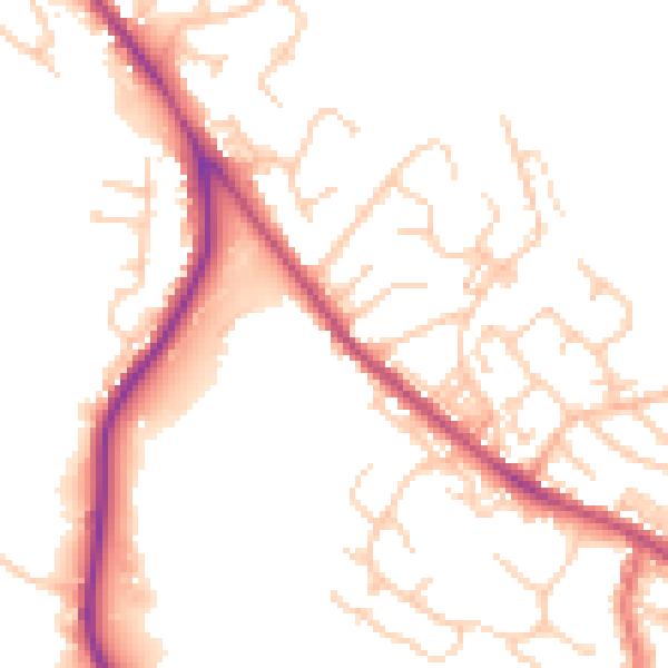 Daytime road noise heatmap for BL7 9ED