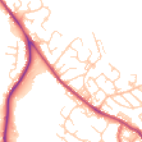 Daytime road noise heatmap for BL7 9EE