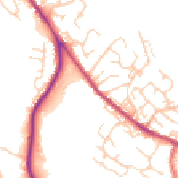 Daytime road noise heatmap for BL7 9EQ