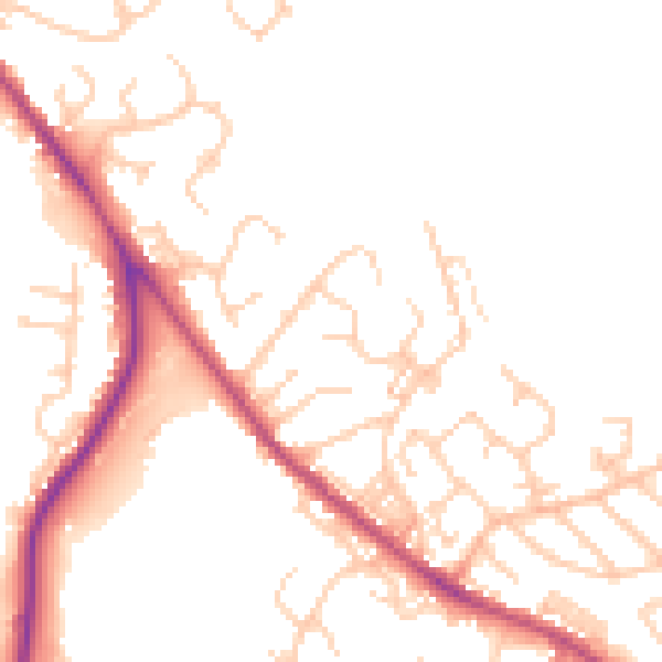 Daytime road noise heatmap for BL7 9EX