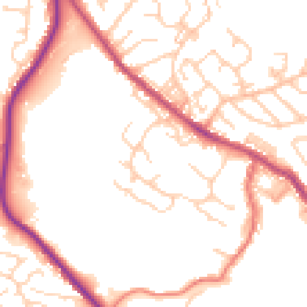Daytime road noise heatmap for BL7 9HN