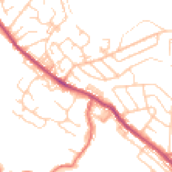 Daytime road noise heatmap for BL7 9JE