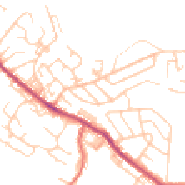 Daytime road noise heatmap for BL7 9LE