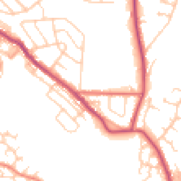 Daytime road noise heatmap for BL7 9LS