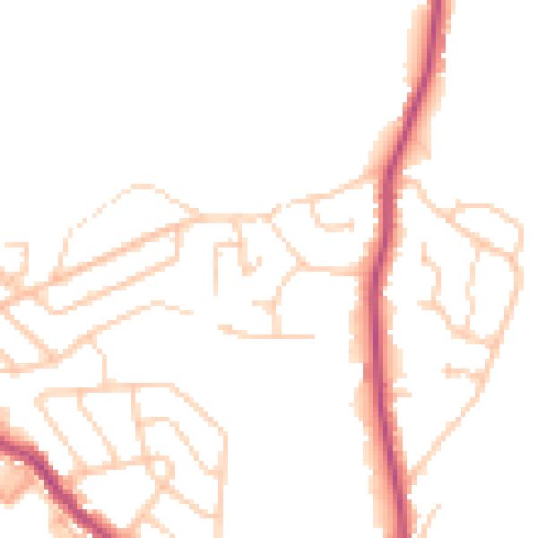Daytime road noise heatmap for BL7 9LW