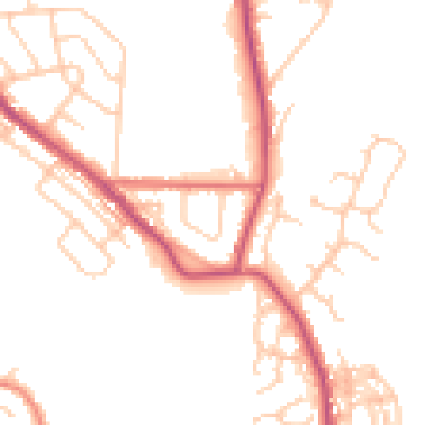 Daytime road noise heatmap for BL7 9LX