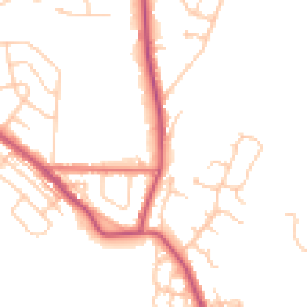 Daytime road noise heatmap for BL7 9LY