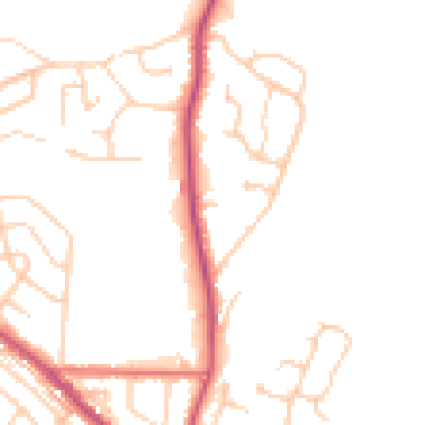 Daytime road noise heatmap for BL7 9NA