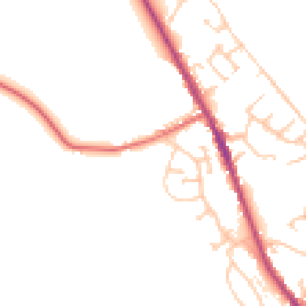 Daytime road noise heatmap for BL7 9PN