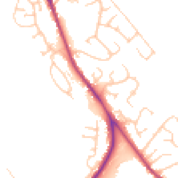 Daytime road noise heatmap for BL7 9SA