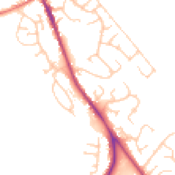 Daytime road noise heatmap for BL7 9SD