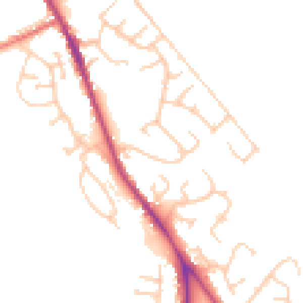 Daytime road noise heatmap for BL7 9SG