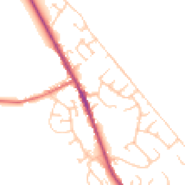 Daytime road noise heatmap for BL7 9SZ
