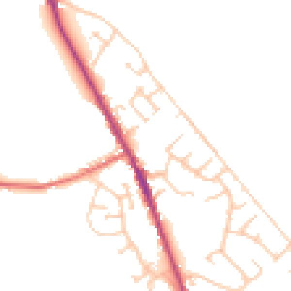 Daytime road noise heatmap for BL7 9TD