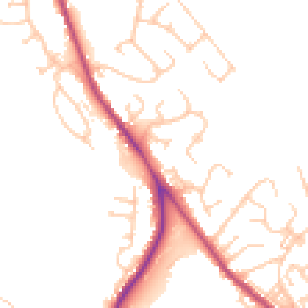 Daytime road noise heatmap for BL7 9TG