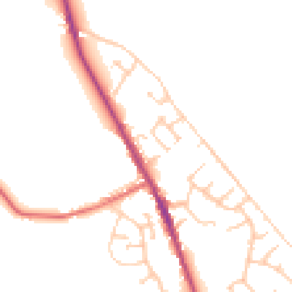 Daytime road noise heatmap for BL7 9TN