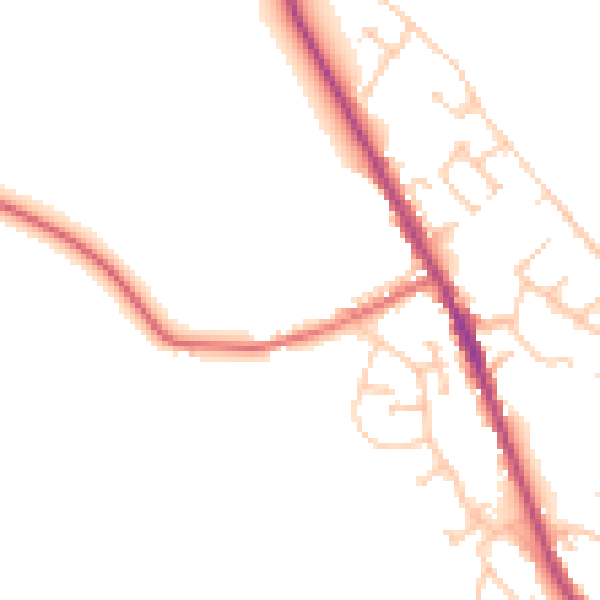 Daytime road noise heatmap for BL7 9TT