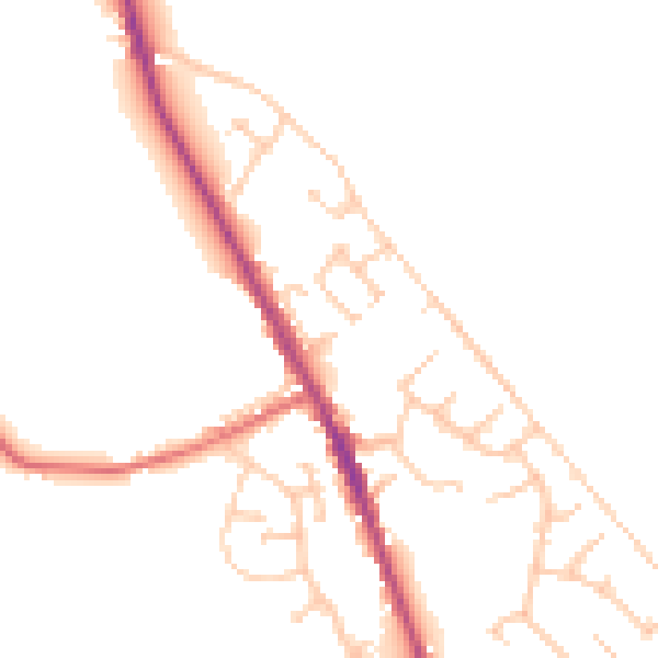 Daytime road noise heatmap for BL7 9TW