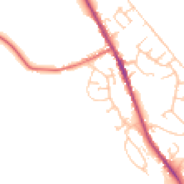 Daytime road noise heatmap for BL7 9TY