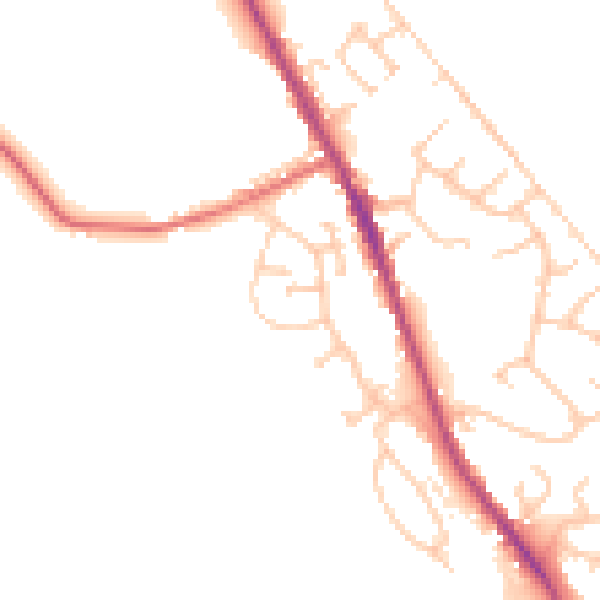 Daytime road noise heatmap for BL7 9UA