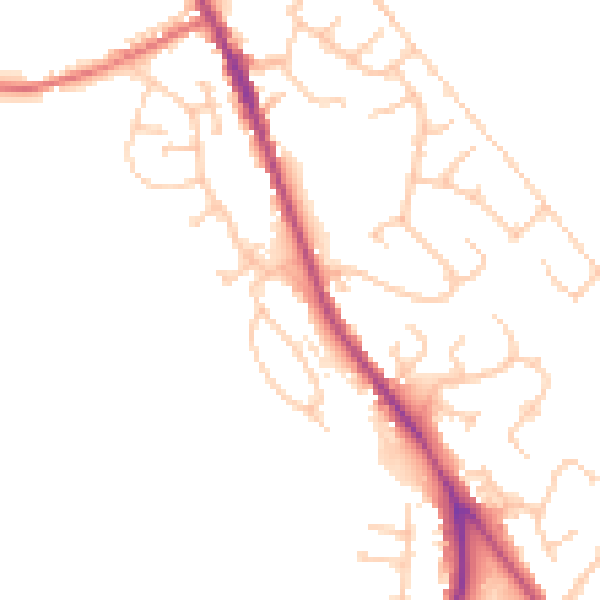 Daytime road noise heatmap for BL7 9UJ