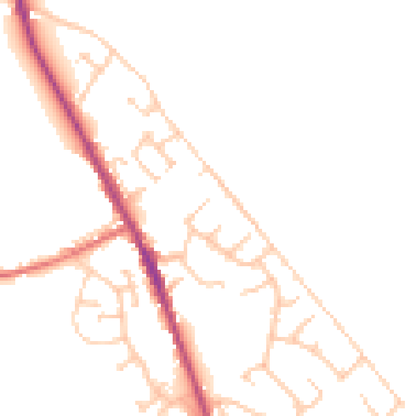 Daytime road noise heatmap for BL7 9XB