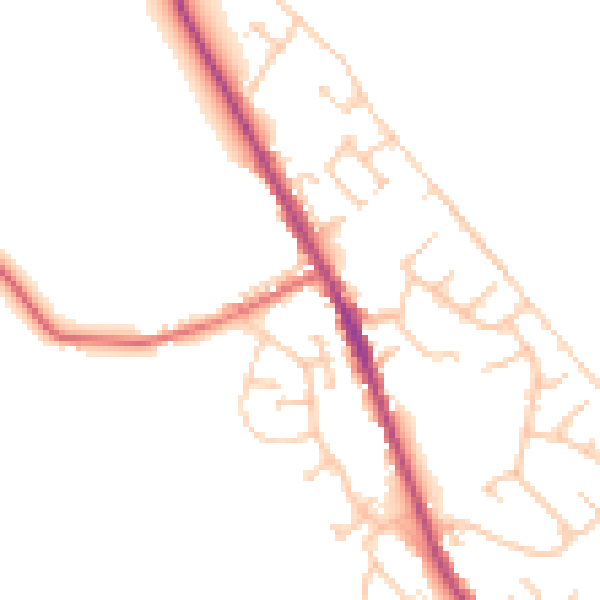Daytime road noise heatmap for BL7 9XJ
