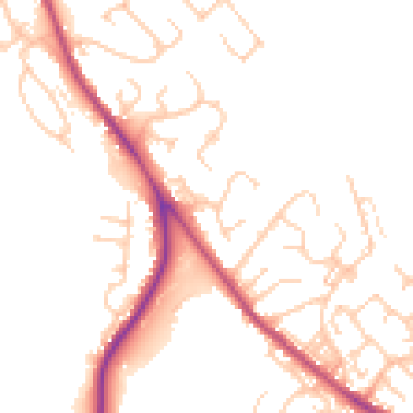 Daytime road noise heatmap for BL7 9XL
