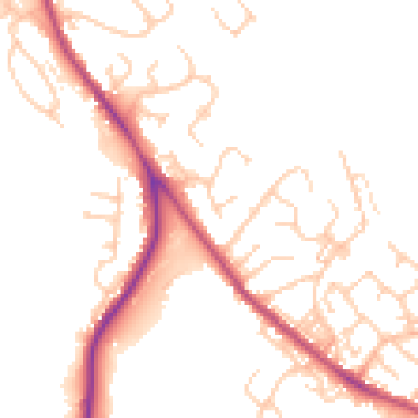 Daytime road noise heatmap for BL7 9XN