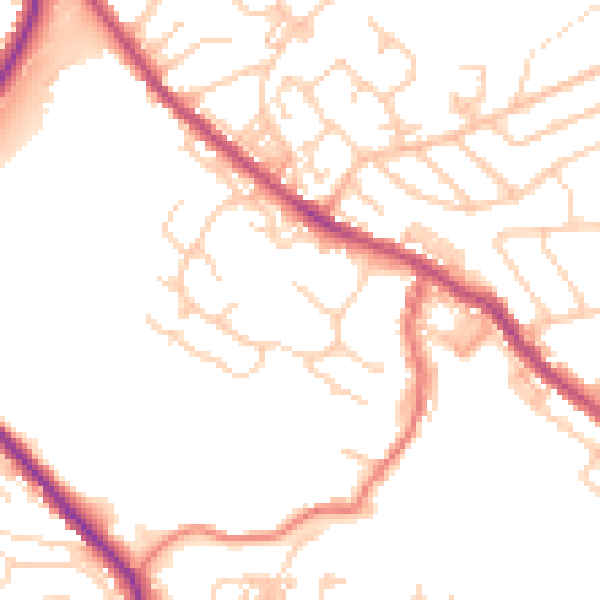 Daytime road noise heatmap for BL7 9XR