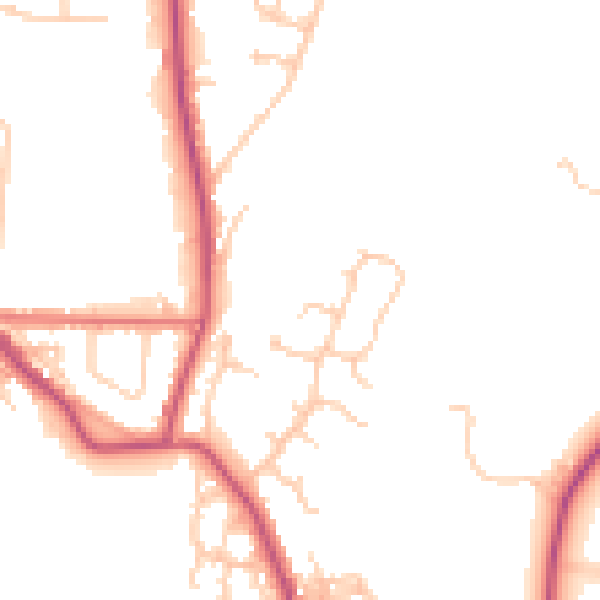 Daytime road noise heatmap for BL7 9YQ