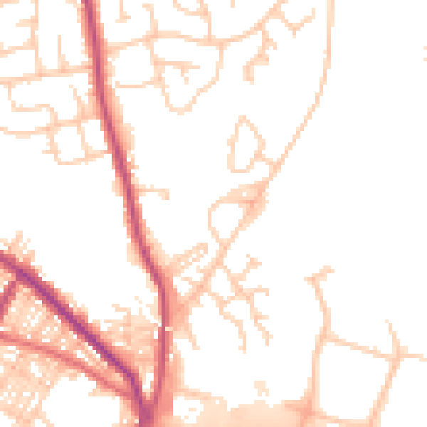Daytime road noise heatmap for BL8 1BJ