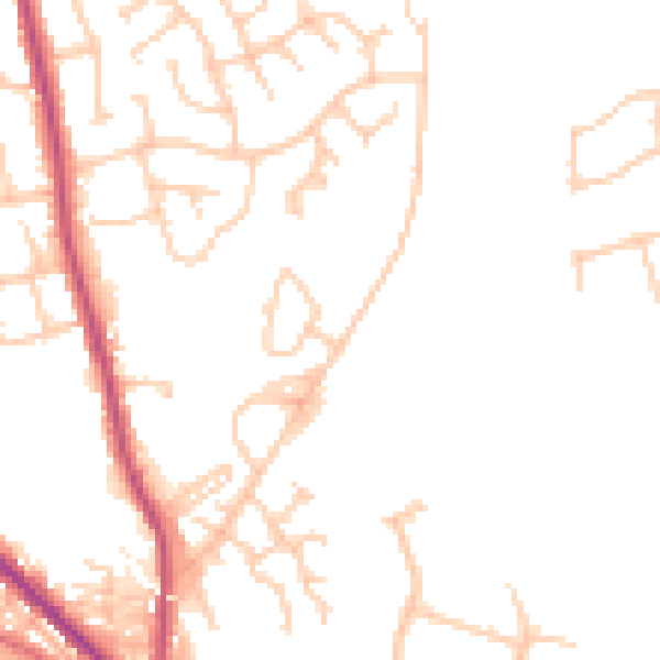 Daytime road noise heatmap for BL8 1BN