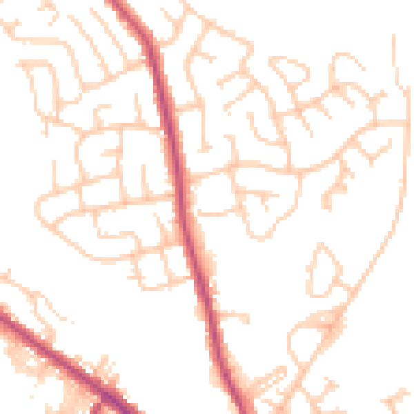 Daytime road noise heatmap for BL8 1BX
