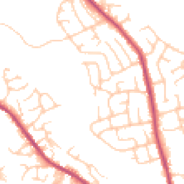 Daytime road noise heatmap for BL8 1DL