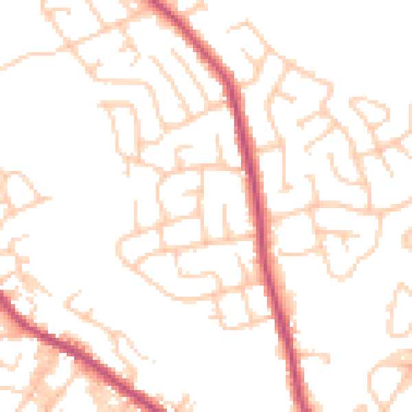 Daytime road noise heatmap for BL8 1DP