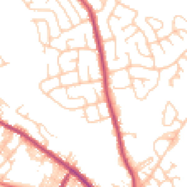 Daytime road noise heatmap for BL8 1DT