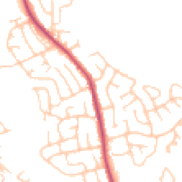 Daytime road noise heatmap for BL8 1EZ