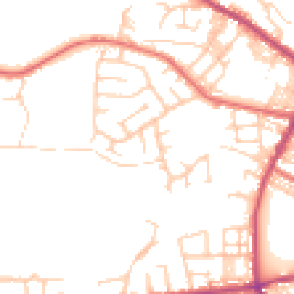 Daytime road noise heatmap for BL8 1QE