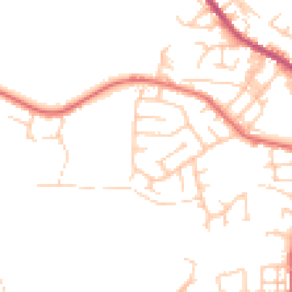 Daytime road noise heatmap for BL8 1RA