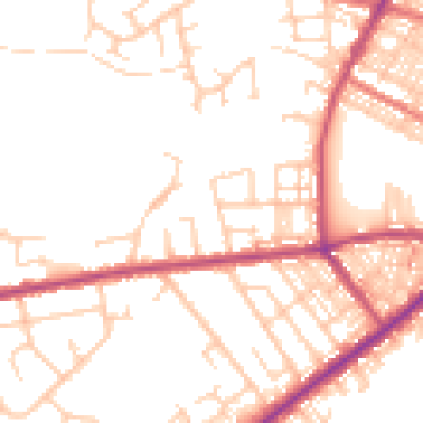 Daytime road noise heatmap for BL8 2RW