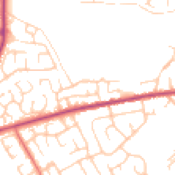 Daytime road noise heatmap for BL8 2UL
