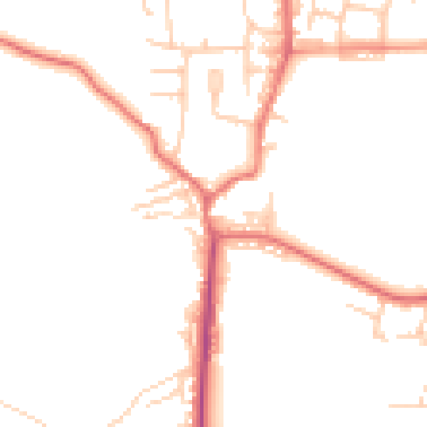 Daytime road noise heatmap for BL8 3AL